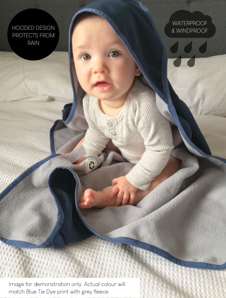 Weatherproof Baby/Toddler Blanket - Blue Tie Dye
