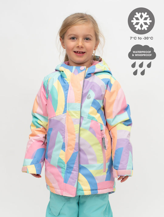 Snowrider Ski Jacket - Rainbow Stripe | Waterproof Windproof Eco