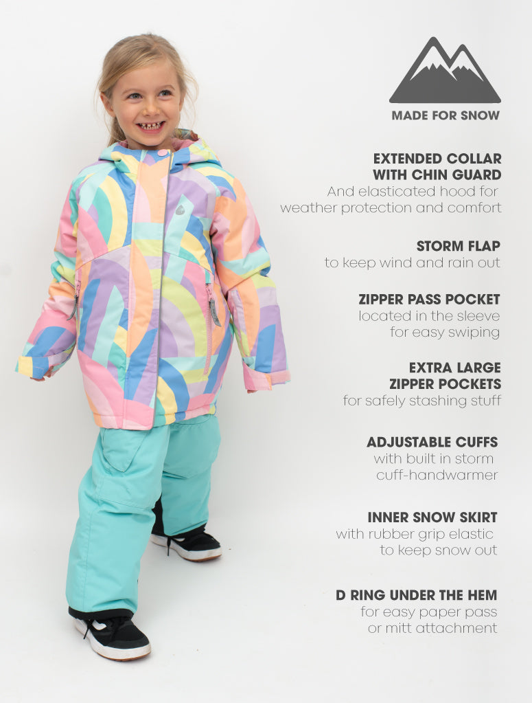 Snowrider Ski Jacket - Rainbow Stripe | Waterproof Windproof Eco