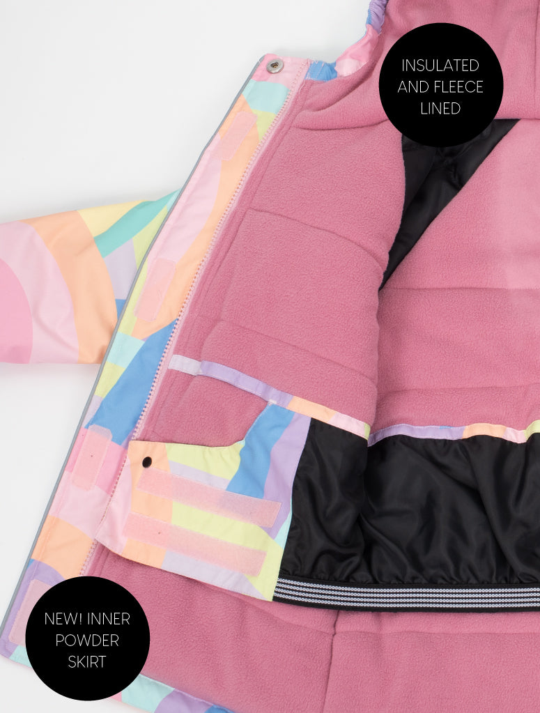 Snowrider Ski Jacket - Rainbow Stripe | Waterproof Windproof Eco