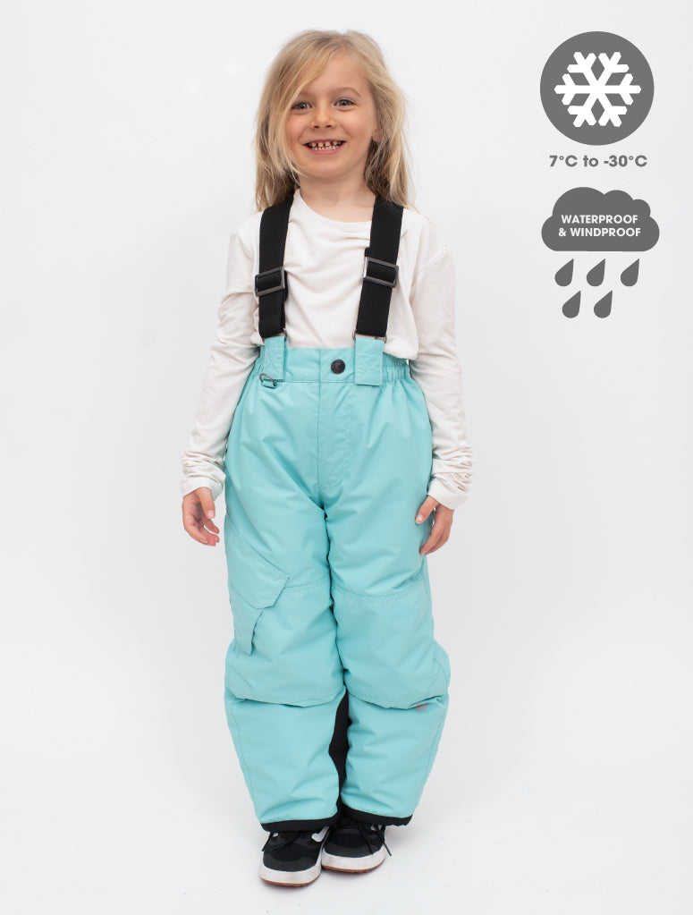 Snowrider Convertible Ski Overalls - Aqua Sky | Waterproof Windproof Eco