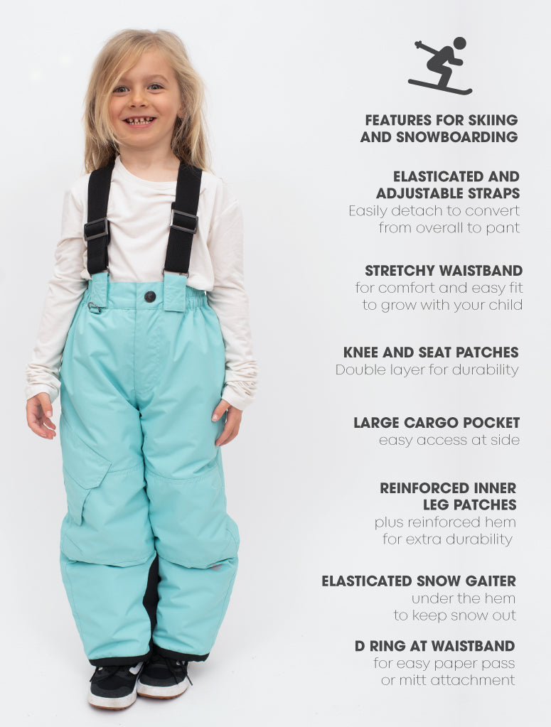 Snowrider Convertible Ski Overalls - Aqua Sky | Waterproof Windproof Eco