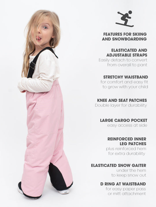 Snowrider Convertible Ski Overalls - Ballet Pink | Waterproof Windproof Eco