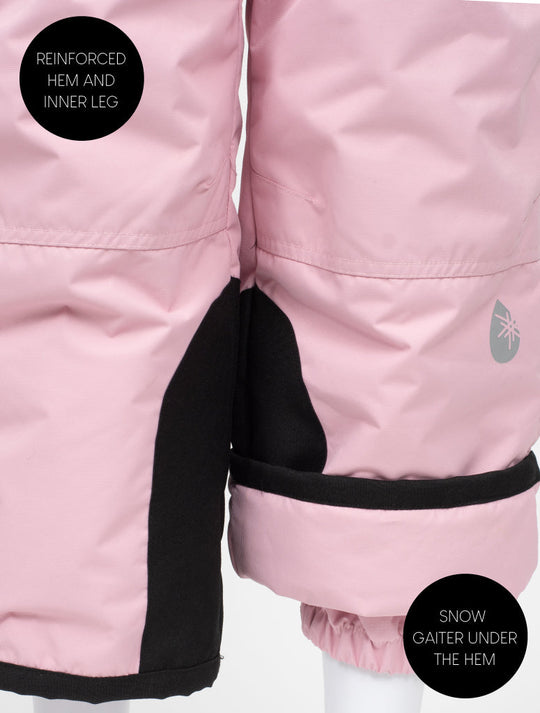 Snowrider Convertible Ski Overalls - Ballet Pink