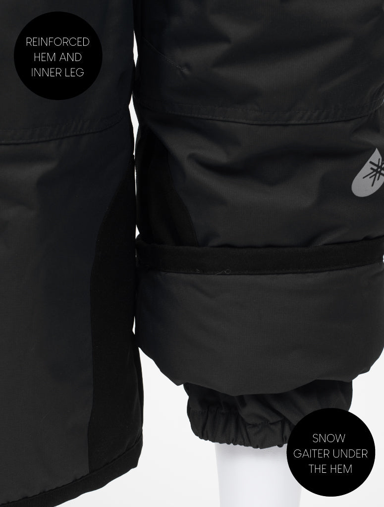 Snowrider Convertible Ski Overalls - Black 2023 | Waterproof Windproof Eco