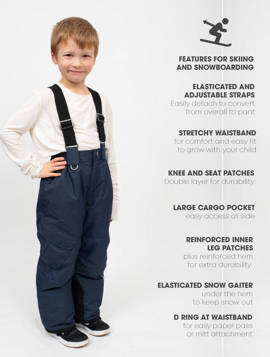 Snowrider Convertible Ski Overalls - Navy | Waterproof Windproof Eco