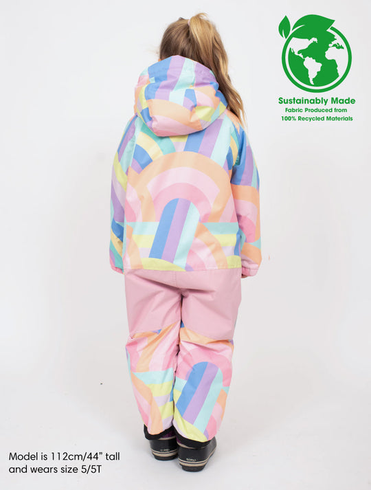 Snowrider One Piece Snowsuit - Rainbow Stripe | Waterproof Windproof Eco