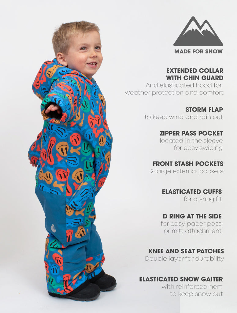 Snowrider One Piece Snowsuit - Smiley | Waterproof Windproof Eco