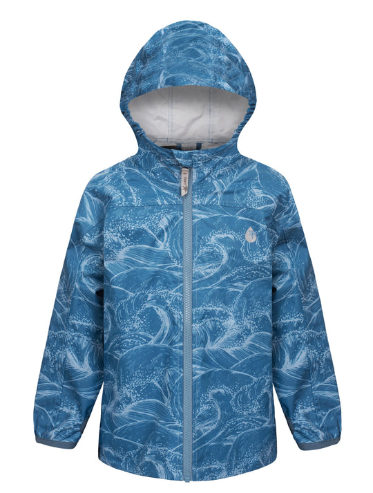 kids waterproof rainshell blue