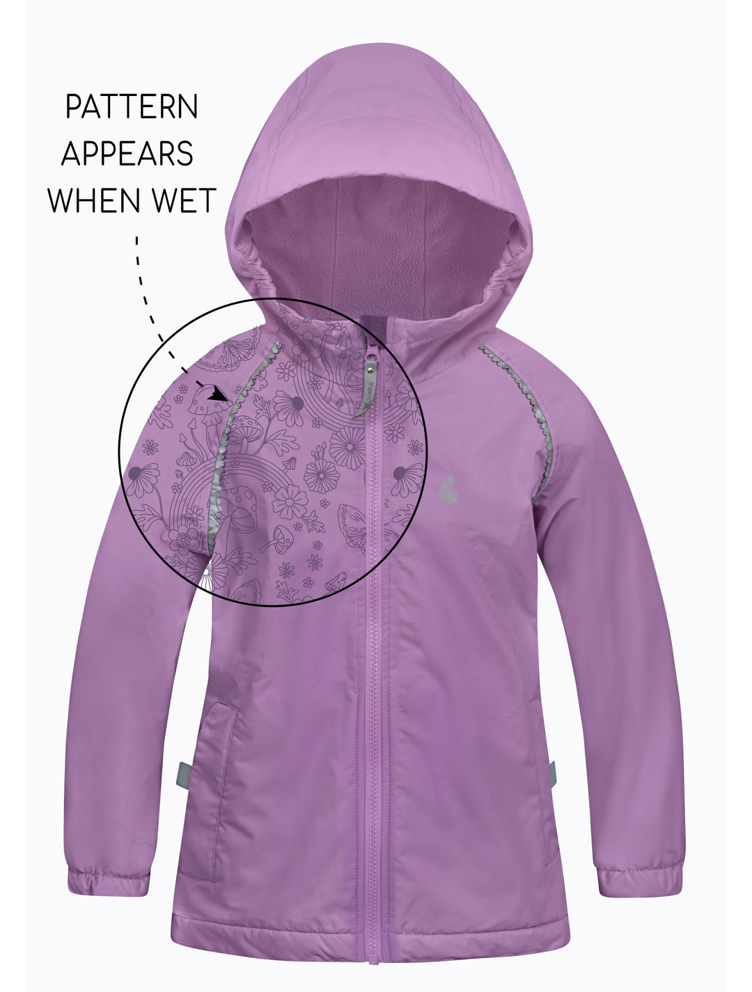 kids waterproof storm jacket lavender 