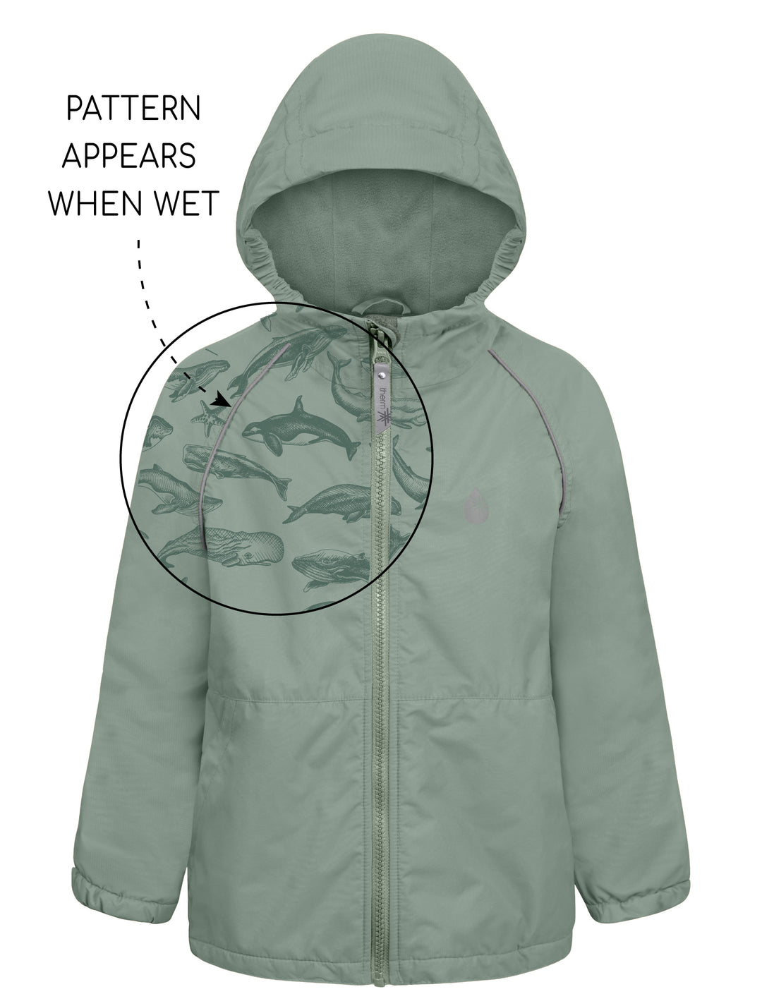 kids waterproof storm jacket green