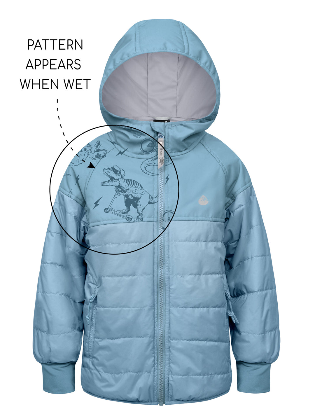 kids waterproof puffer jacket blue