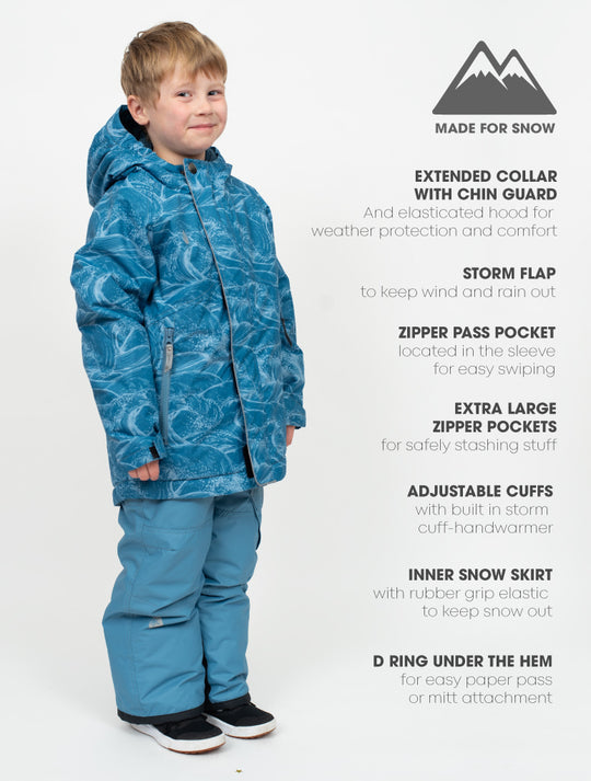 Snowrider Ski Jacket - Ocean | Waterproof Windproof Eco