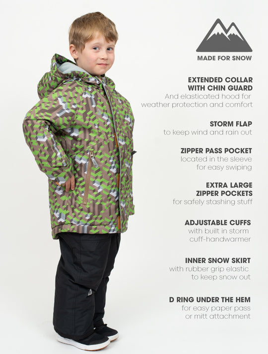 Snowrider Ski Jacket - Tech Block | Waterproof Windproof Eco