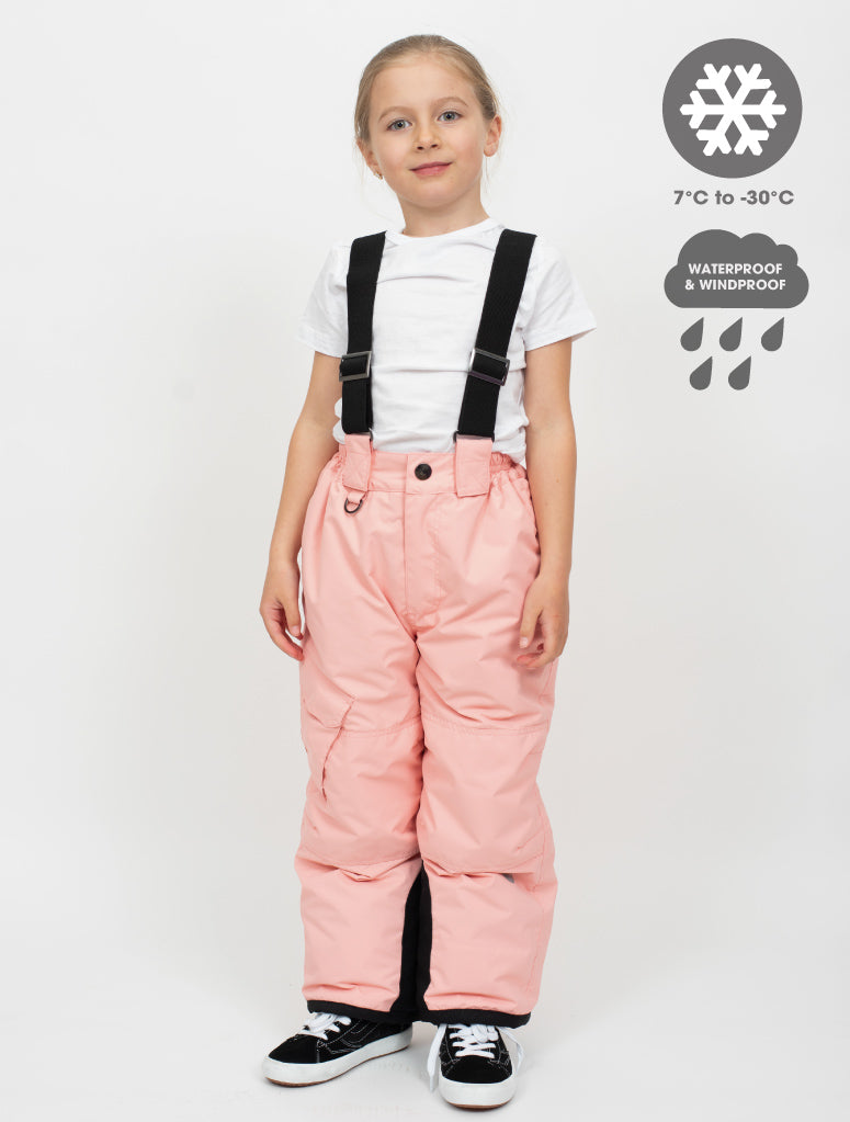 Snowrider Convertible Ski Overalls - Apricot Blush | Waterproof Windproof Eco