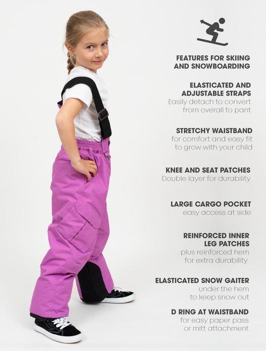 Snowrider Convertible Ski Overalls - Berry | Waterproof Windproof Eco