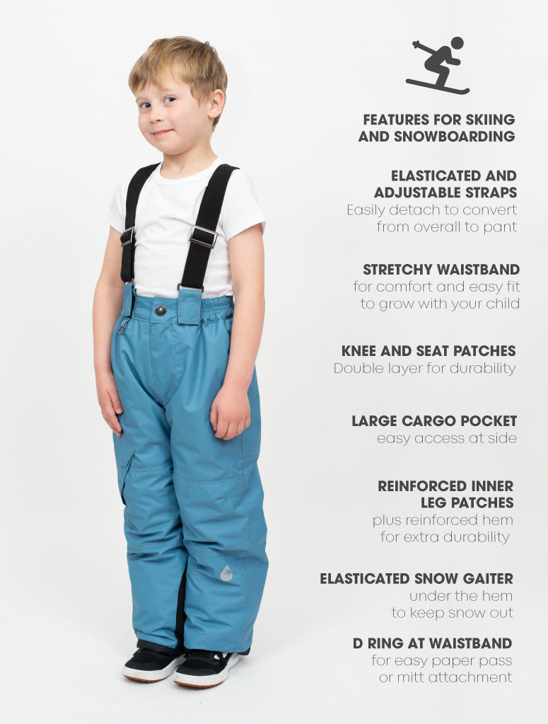 Snowrider Convertible Ski Overalls - Stone Blue | Waterproof Windproof Eco