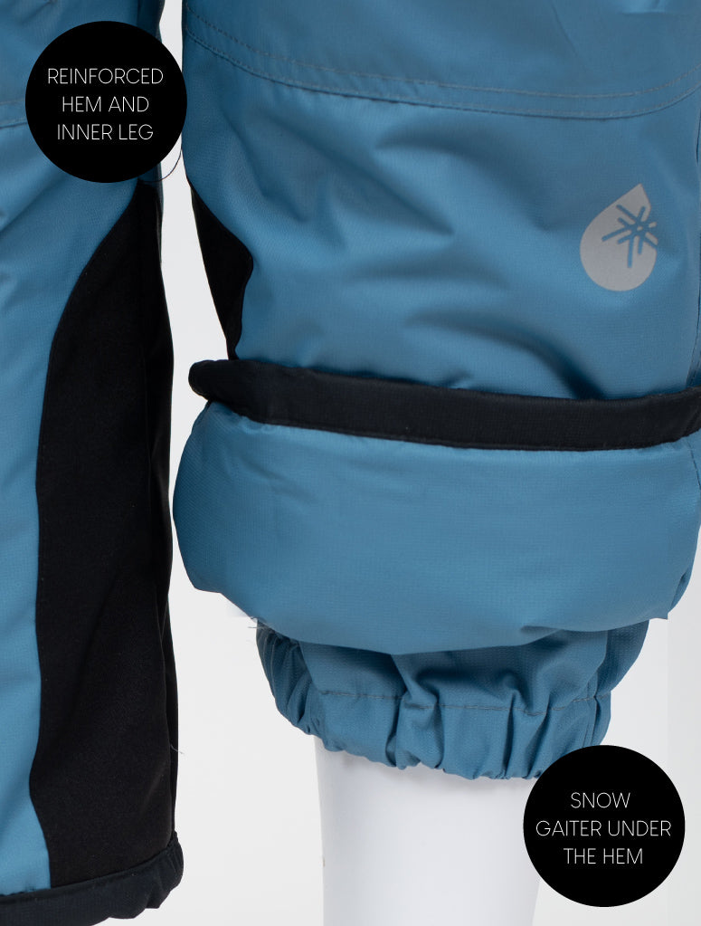 Snowrider Convertible Ski Overalls - Stone Blue | Waterproof Windproof Eco