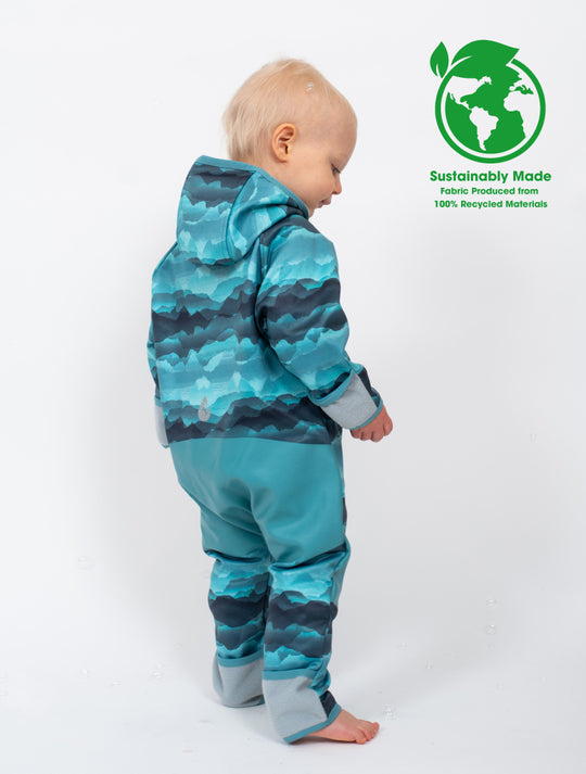 All-Weather Fleece Onesie - Mountain Mist | Waterproof Windproof Eco