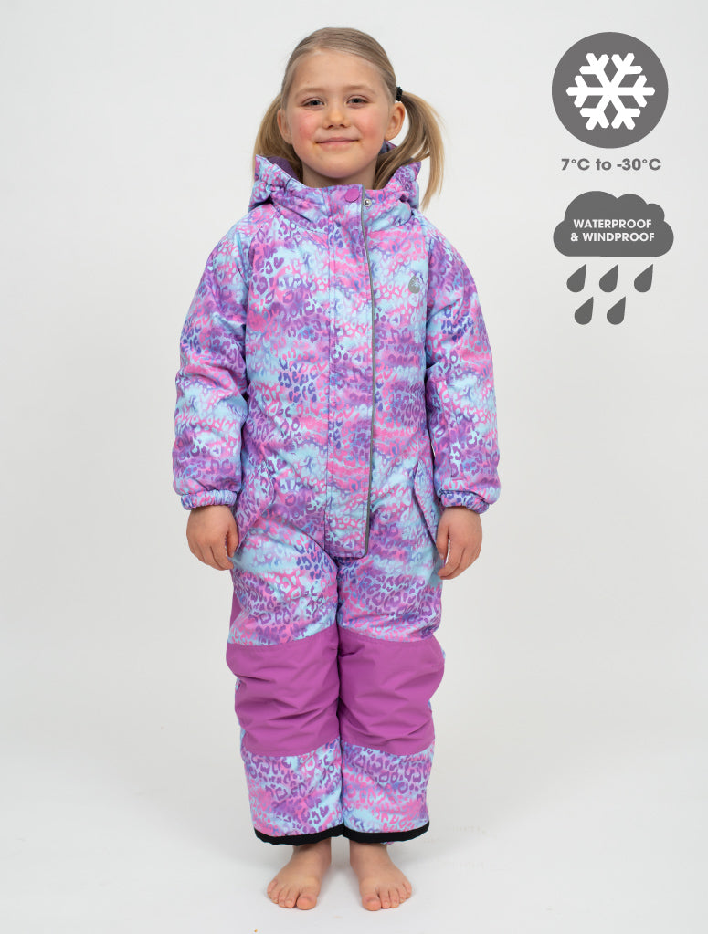 Snowrider One Piece Snowsuit - Rainbow Leopard | Waterproof Windproof Eco