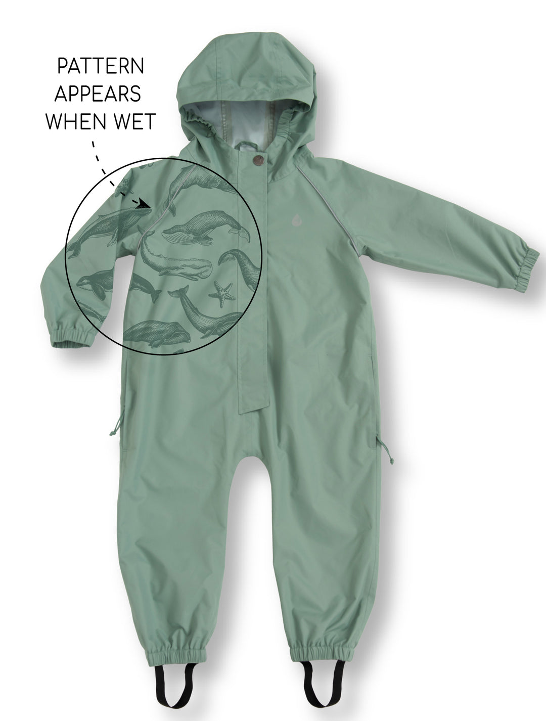 baby and toddler waterproof rainsuit green