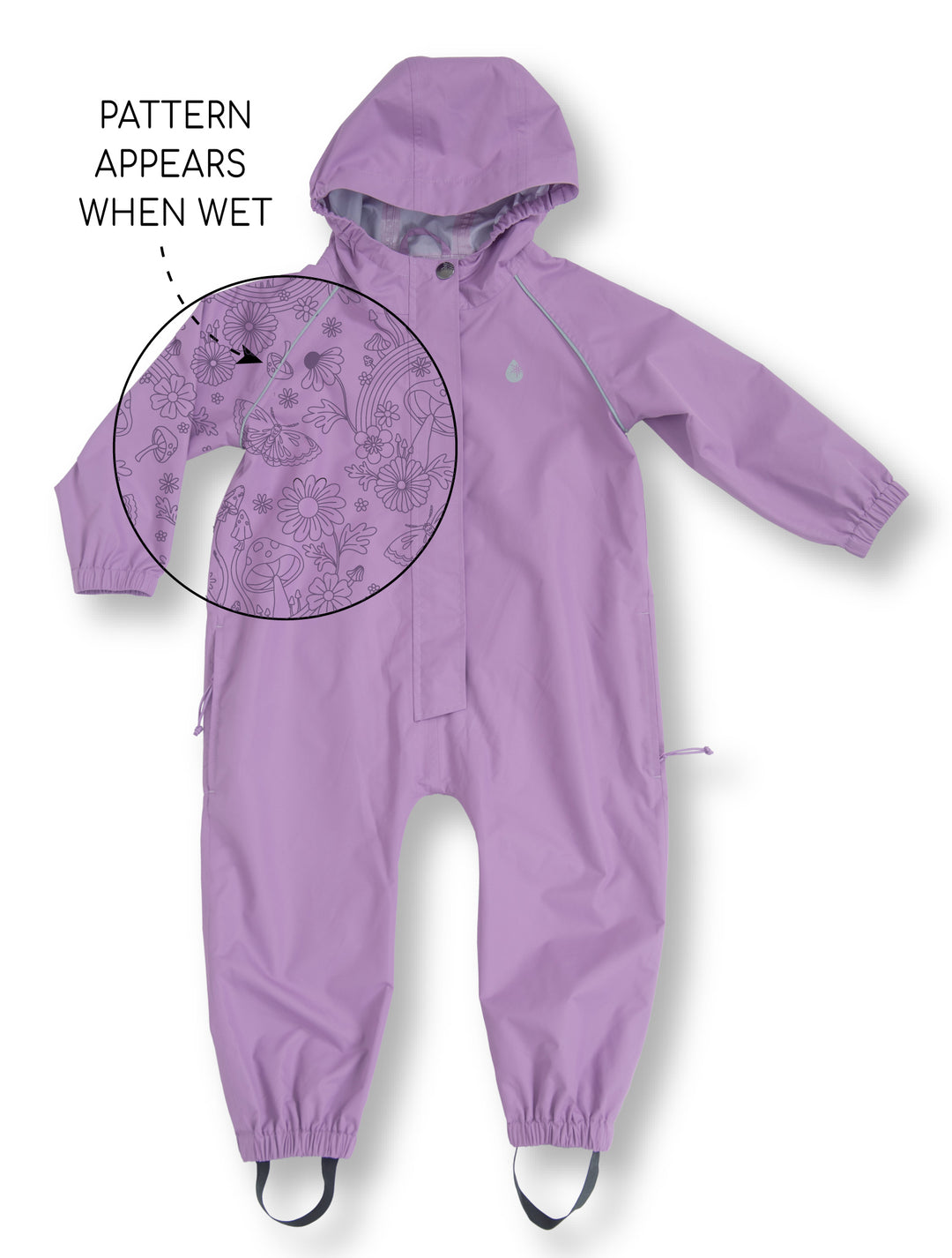 baby and toddler waterproof rainsuit purple