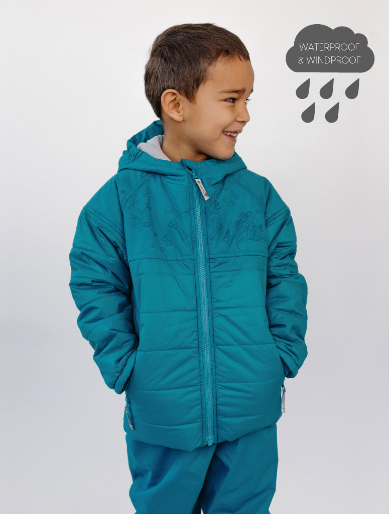 Hydracloud Puffer Jacket - Deep Teal | Dino Skate Crew