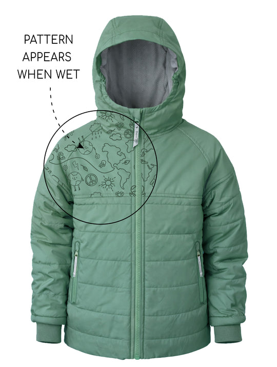 Hydracloud Puffer Jacket - Forest Moss | Happy Earth