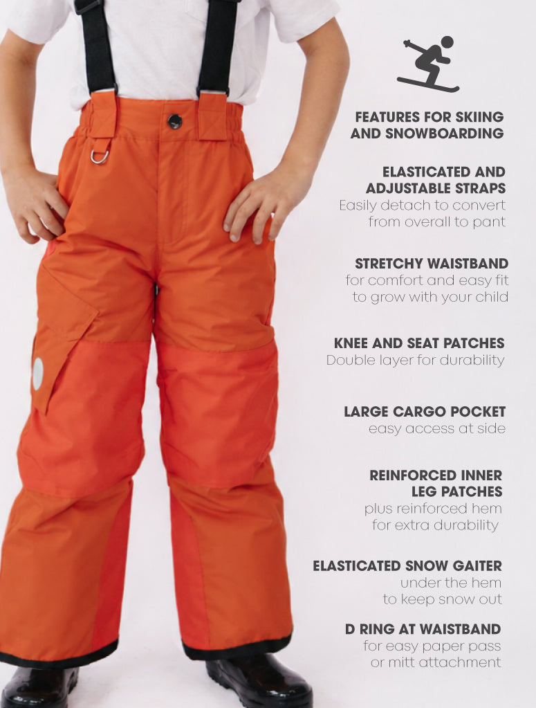 Snowrider Convertible Ski Overalls - Burnt Orange