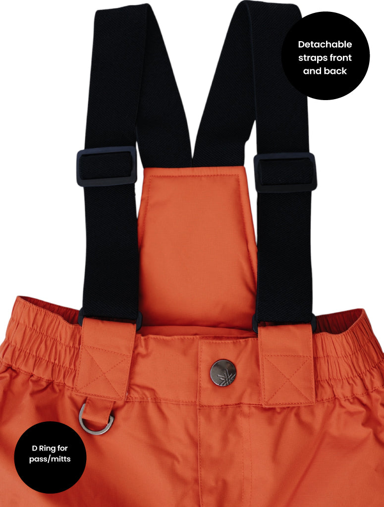 Snowrider Convertible Ski Overalls - Burnt Orange