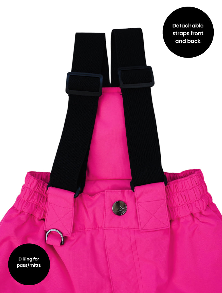 Snowrider Convertible Ski Overalls - Neon Pink