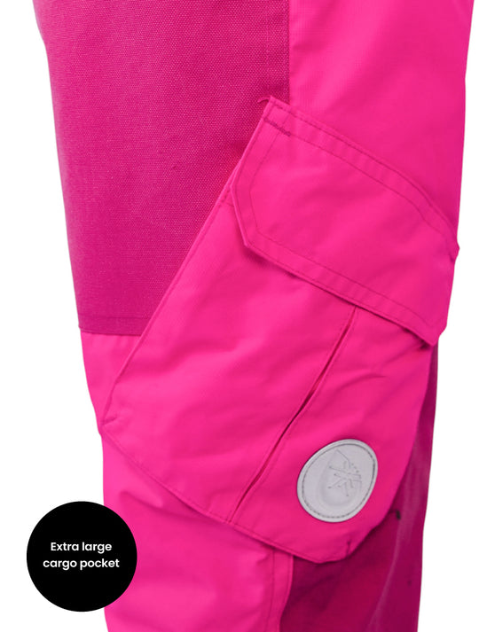 Snowrider Convertible Ski Overalls - Neon Pink
