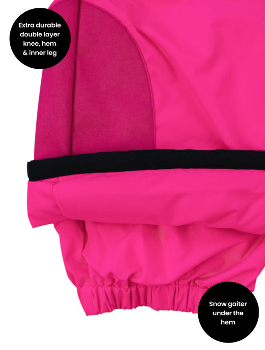 Snowrider Convertible Ski Overalls - Neon Pink