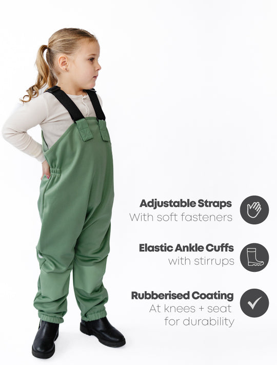 All-Weather Fleece Overalls - Forest Moss