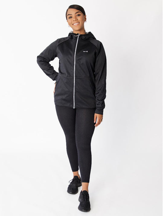 All-Weather Hoodie - Black | Waterproof Windproof Eco - Ladies