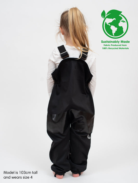 All-Weather Fleece Overalls - Black | Waterproof Windproof Eco