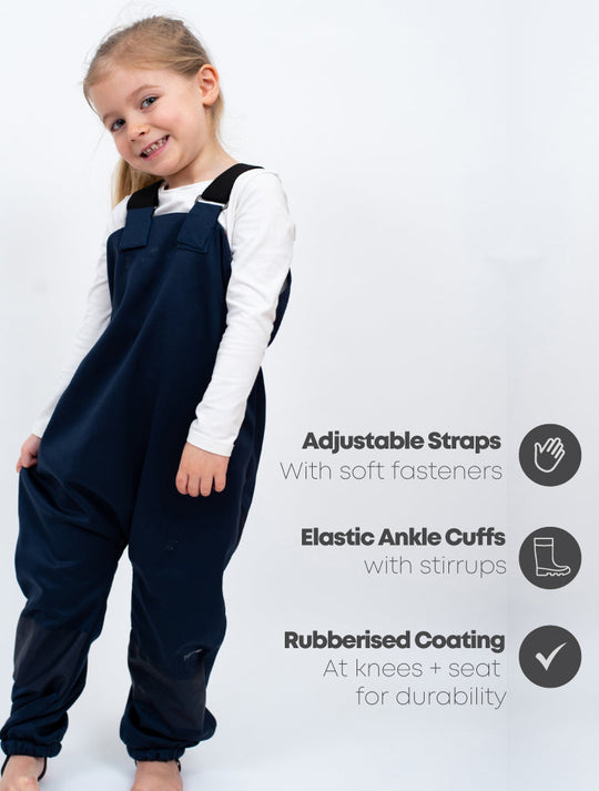 All-Weather Fleece Overalls - Navy | Waterproof Windproof Eco