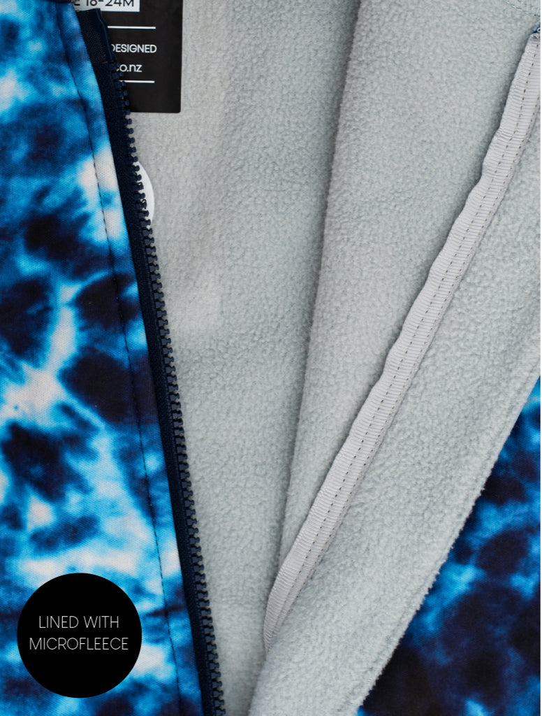 All-Weather Hoodie - Blue Tie Dye | Waterproof Windproof Eco - Ladies
