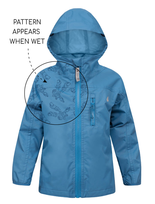kids waterproof rainshell blue
