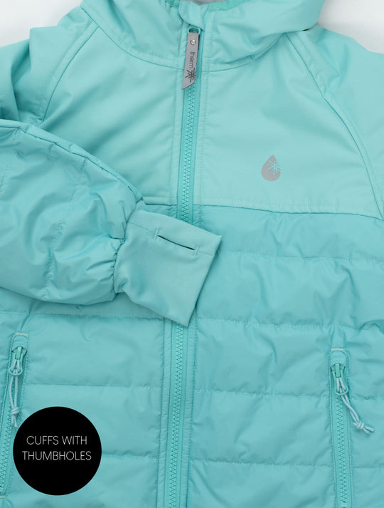 Hydracloud Puffer Jacket - Aqua Sky | Waterproof Windproof Eco