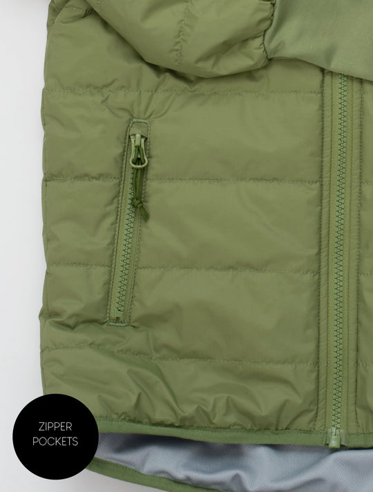 Hydracloud Puffer Jacket - Olive | Waterproof Windproof Eco